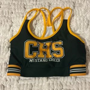 Padded varsity sports bra